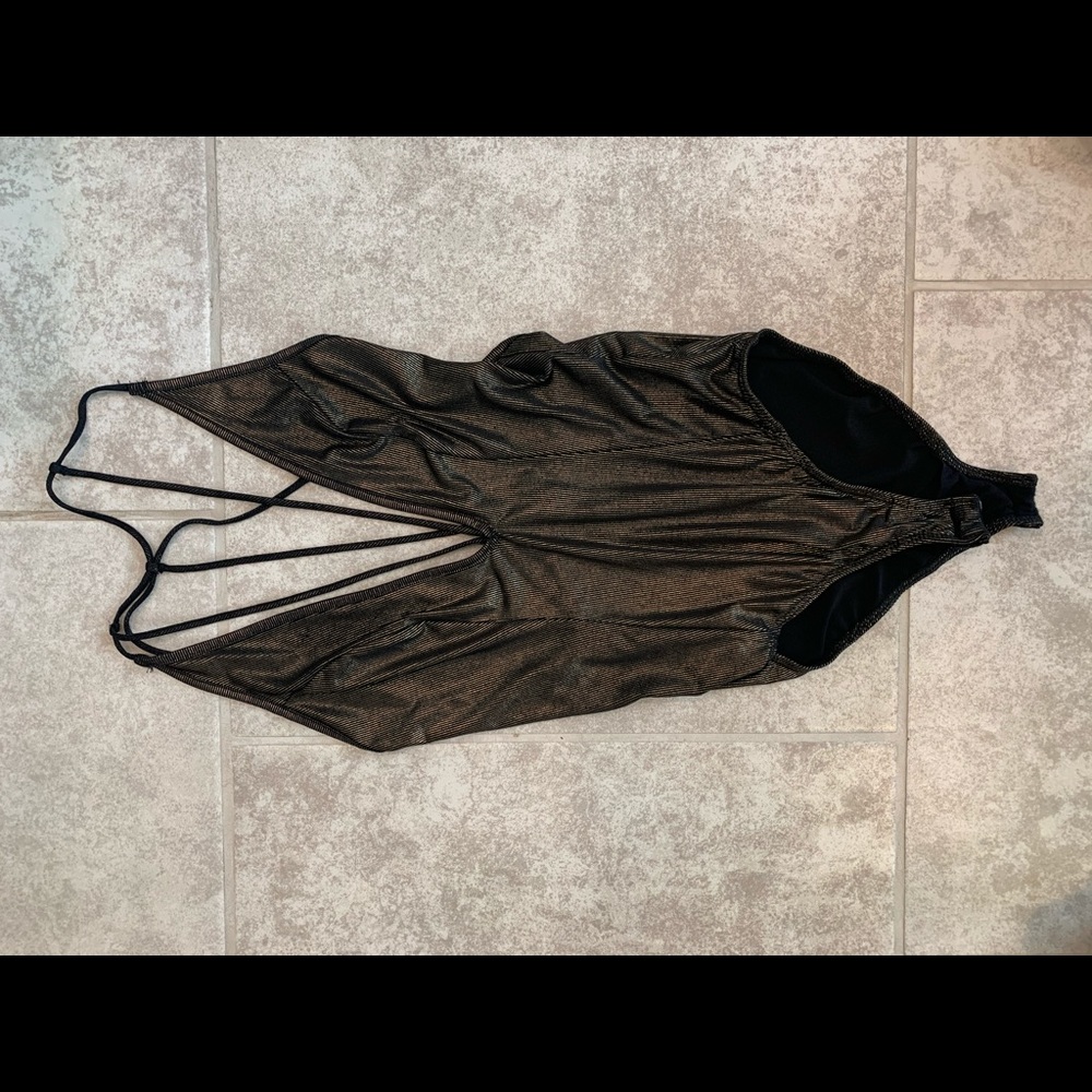Metallic dark gold bodysuit